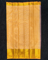 SC4799 - TISSUE SAREE WITH EMBOSE FLOWER DESIGN AND GOLD BORDER